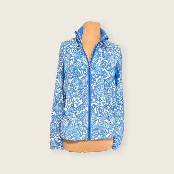 Lululemon Run: Travel To Track Jacket 10 Peplum Beach Floral White Windbreaker - Picture 8 of 9